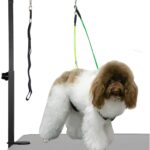 Dog Grooming Arm with Clamp, Hammock Assistant, Dog Grooming Table Arm with Dog Grooming Harnesses for Small Pets, Dog Grooming Stand for Hair Cutting Blowing Washing Bathing Nail Trimming Clipping
