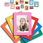 Raxwalker 4x6 Magnetic Picture Frames for Refrigerator, 12-Pack Magnet Photo Frame for Fridge Holds 3.5x5 2.5x3.5 Photos for Home Office School Lock Storage(Colorful)