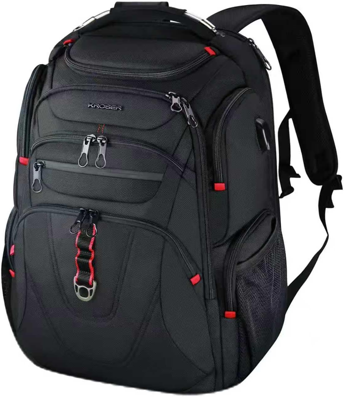 KROSER TSA Friendly Travel Laptop Backpack 17.3 inch XL Computer Backpack Water-Repellent College Daypack Business Backpack with RFID Pockets & USB Port for Men/Women-Black KROSER TSA Friendly Travel Laptop Backpack 17.3 inch XL Computer Backpack Water-Repellent College Daypack Business Backpack with RFID Pockets & USB Port for Men/Women-Black