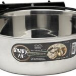 MidWest Homes for Pets Snap'y Fit Stainless Steel Food or Water Bowl, Holds 2 Quarts, Mounts to Wire Crates, No-Tip Design, Rust-Resistant, for Large Dogs and Cats