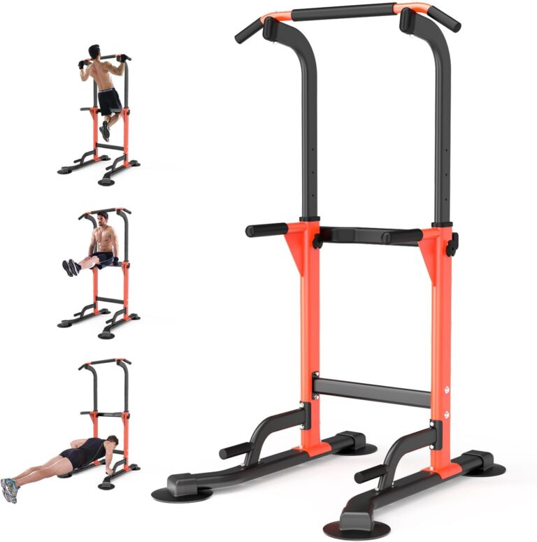 Pull Up Dip Station For Home Gym Strength Training Fitness Workout Station Chin-Ups Push-Ups Pull-Ups Dip-Ups 330LBS T055CDC