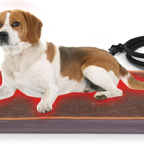 NAMOTEK Outdoor Heated Pet Bed for Cats Dog in Winter with Orthopedic Foam Base Auto Constant Temperature Electric Heating Pad & Waterproof Liner for Dog House Cabin Cot Doorway(31" Lx19 Wx1.7 Th)