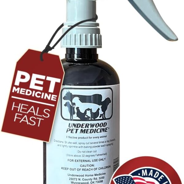 Underwood Pet Wound Care Spray  Versatile & Economical Wound Care Solution for All Animals - Prevents Infections, Gentle & Easy to Use - Antiseptic Spray Suitable for Cuts, Scrapes & Open Wounds