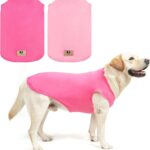 KOOLTAIL Girl Dog Clothes for Large Dogs, 2 Pack Cotton Valentines Dog T Shirts Coats for Outdoor, UV & Insect Protection Anti-Hair Loss & Lightweight Pet Vest Tank Tops Apparel, Pink & Rose, XL
