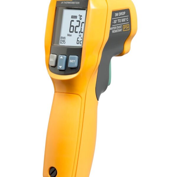 Fluke 62 Max Industrial Infrared Thermometer, -22 to +932 Degree F Range, Single Laser Targeting, 10:1 Distance to Spot Ratio, IP54 Rating, Includes 3 Year Warranty, (Not for Human Temp)