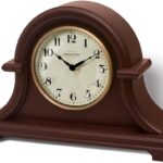Presentime & Co. Mantel Clock Vintage Farmhouse Series, Napoleon Desk & Shelf Clock, 13 x 10 inch, Domed Lens, Quartz Movement, ABS Plastic Case, Walnut Brown Finish (Home/Tabletop Decoration)