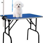 Baohe-30 Inch Dog Grooming Table - Pet Grooming Table - Foldable, Adjustable Arm, Portable, Non-Slip Grooming Table for Dogs at Home - Blue