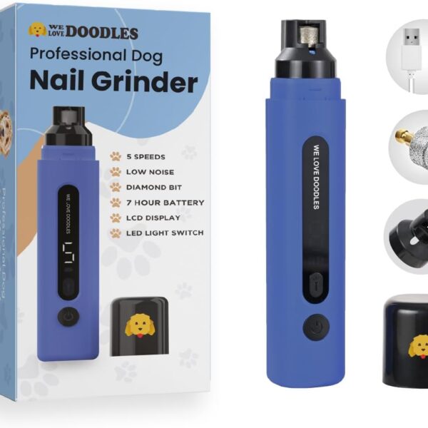 We Love Doodles Dog Nail Grinder - Essential Grooming Kit for Dogs at Home, Electric Dog Nail Trimmers, Quiet Pet Nail Grinder for Dogs, Safe Nail Trimmer for Dogs, Suitable for Large & Small Breeds