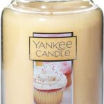 Yankee Candle Vanilla Cupcake Scented Classic 22oz Large Jar Single Wick Candle, Over 110 Hours of Burn Time, Ideal for Creating Relaxing Ambience & Holiday Gifting