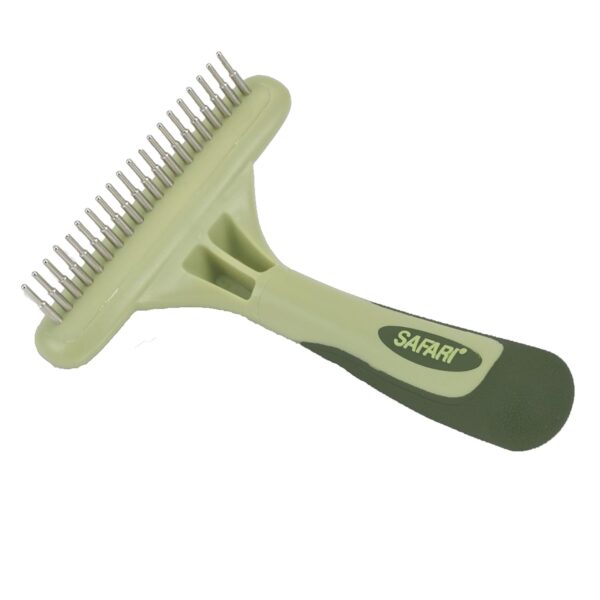 Coastal Pet Safari Dog Single Row Rotating Pins Undercoat Rake Dog Grooming Rake - Gentle Dematting Comb for Dogs - Effective Deshedding Comb - Pet Grooming Tools - Single Row