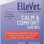 ElleVet Calming Chews for Dogs  Situational Stress Support  Calm & Comfort for Separation, Fireworks, Vet Visits & Storms  Made in USA  4-Ct Tin