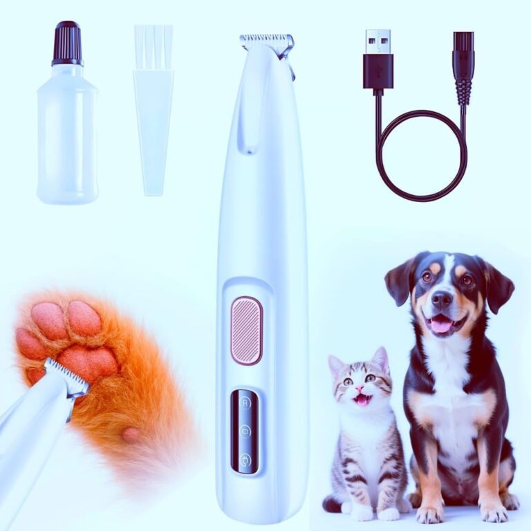 Micro Precision Dog Paw Trimmer, Pet Paw Trimmer with LED Light, Electric Pet Clippers Rechargeable, Grooming Shaver for Dogs Cats Rabbits Eyes Face Ears Feet Rump Hair, Paw Cleaner Waterproof