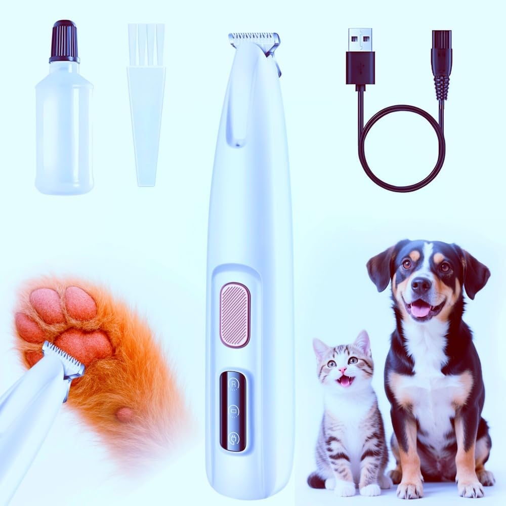 Micro Precision Dog Paw Trimmer, Pet Paw Trimmer with LED Light, Electric Pet Clippers Rechargeable, Grooming Shaver for Dogs Cats Rabbits Eyes Face Ears Feet Rump Hair, Paw Cleaner Waterproof Micro Precision Dog Paw Trimmer, Pet Paw Trimmer with LED Light, Electric Pet Clippers Rechargeable, Grooming Shaver for Dogs Cats Rabbits Eyes Face Ears Feet Rump Hair, Paw Cleaner Waterproof