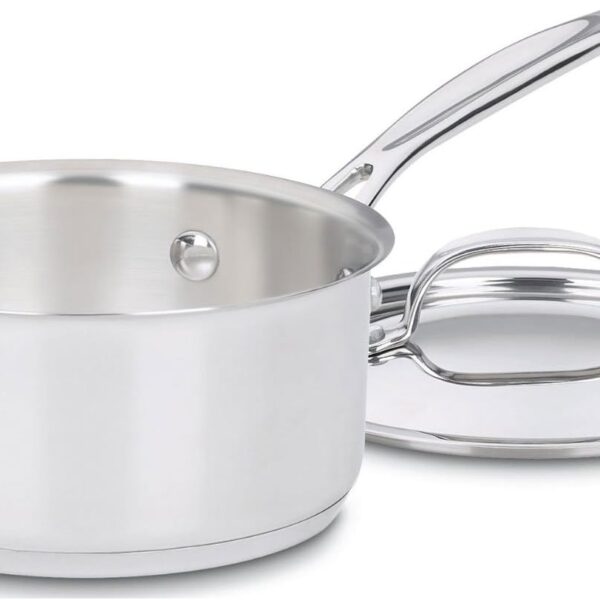 Cuisinart 1 Quart Saucepan w/Cover, Chef's Classic Stainless Steel Cookware Collection, 719-14