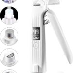 2-in-1 Dog Nail Trimmers & Dog Nail Grinder with 2 LED Lights, USB Rechargeable, Cat Nail Clipper with Splash Guard, and Multiple Grinding Methods for Small, Medium, and Large Dogs & Cats