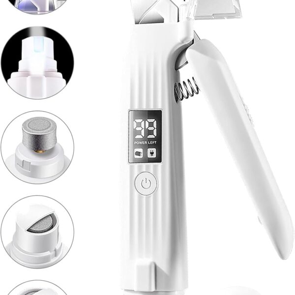 2-in-1 Dog Nail Trimmers & Dog Nail Grinder with 2 LED Lights, USB Rechargeable, Cat Nail Clipper with Splash Guard, and Multiple Grinding Methods for Small, Medium, and Large Dogs & Cats