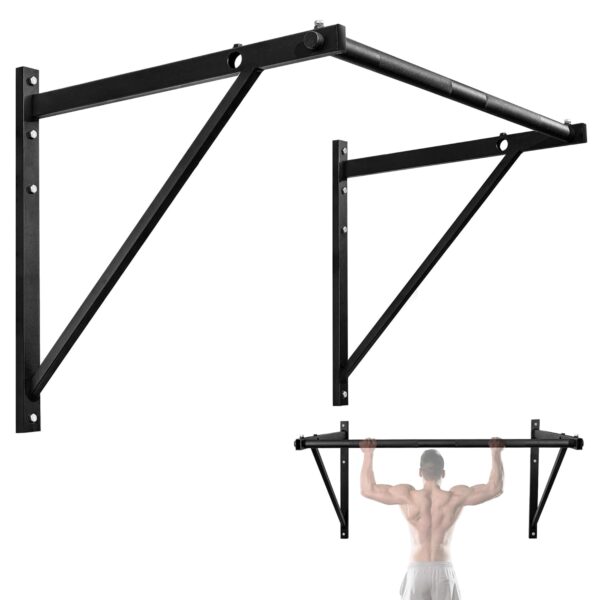 Yes4All Heavy Duty Wall Mounted Pull Up Bar Multi-Grip Pull Ups / Pull Up Bar Ceiling Mount / Joist Mount for Home Gym
