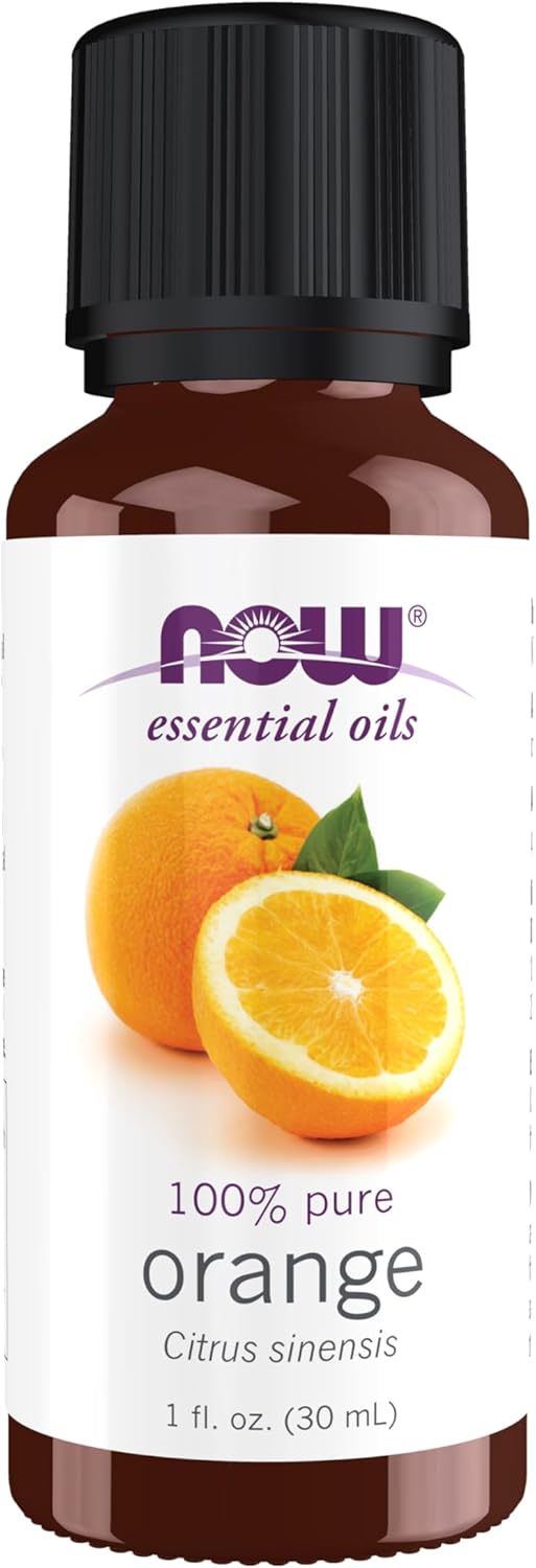 NOW Essential Oils, Orange Oil, Uplifting Aromatherapy Scent, Cold Pressed, 100% Pure, Vegan, Child Resistant Cap, 1-Ounce