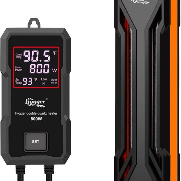 hygger Aquarium Heater 300W/500W/800W/1000W, Submersible Fish Tank Heater with Digital LED Controller and Intelligent Leaving Water Automatically Stop Heating System, for Freshwater and Saltwater