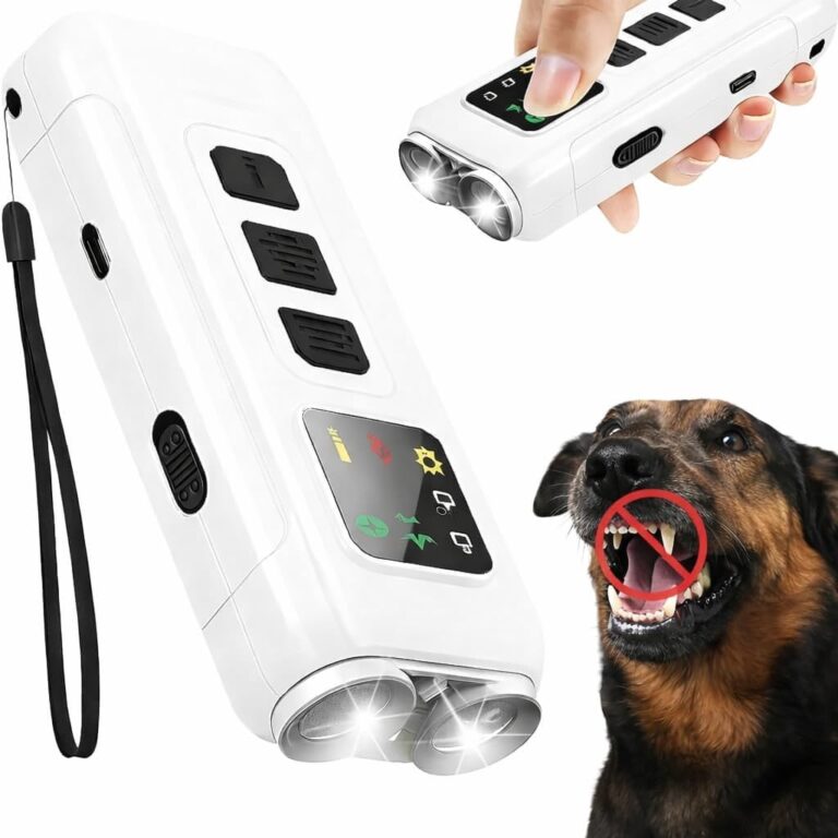 Dog Bark Deterrent Device, Anti Barking & Training Tool with 2 Modes, 32FT Range, LED Flashlight | Rechargeable No Barking Device for Dogs, Safe & Humane Stop Barking Solution