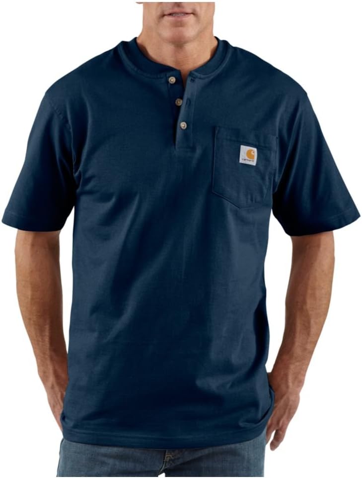 Carhartt Men's Loose Fit Heavyweight Short-Sleeve Pocket Henley T-Shirt