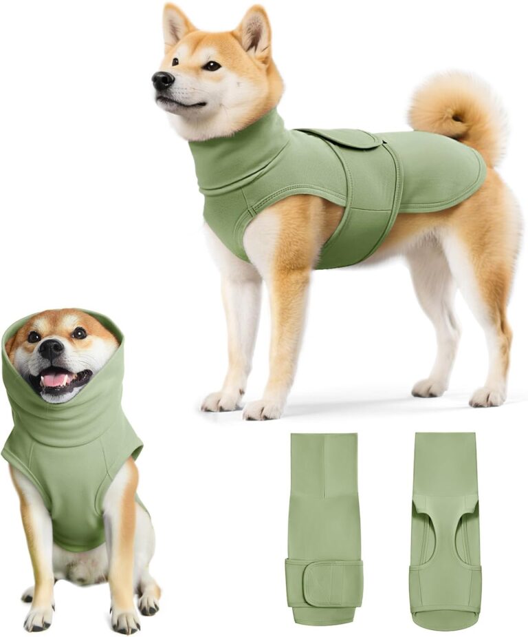 Dog Anxiety Calming Vest Adjustable Turtleneck Thunder Shirt Jacket for Fireworks, Separation, Vet Visits, Pet Hoodie for Large Medium Dogs