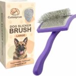Dog Slicker Brush for Large Dogs  Gentle Long Bent Pins for Goldendoodles, Labradoodles & Poodles  Removes Tangles, Knots & Mats  Eco-Friendly Handmade Wood Brush, Groomer-Recommended Comfort Grip