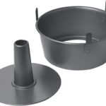 Chicago Metallic Angel Food Cake Pan with Cooling Feet, 2-Piece Nonstick Tube Pan, 9.5 Inch Carbon Steel, Perfect for Pound and Sponge Cakes