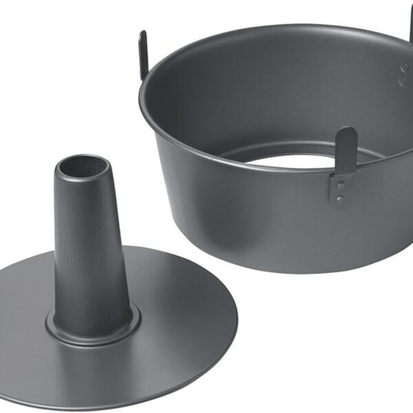 Chicago Metallic Angel Food Cake Pan with Cooling Feet, 2-Piece Nonstick Tube Pan, 9.5 Inch Carbon Steel, Perfect for Pound and Sponge Cakes