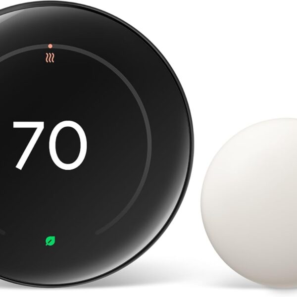 Google Nest Learning Thermostat (4th gen) + Nest Temperature Sensor (2nd gen) - Obsidian