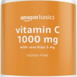 Amazon Basics - Vitamin C, 1000 mg with Rose Hips 5mg, 90 tablets (1 per serving), Gluten Free
