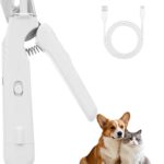 2-in-1 Dog Nail Clipper & Grinder for Dogs & Cats  LED Light, Low Noise, USB Rechargeable  Safe Nail Trimmer for Large, Medium & Small Breeds  Pet Grooming Kit Tool with Dust Cap & Safety Guard