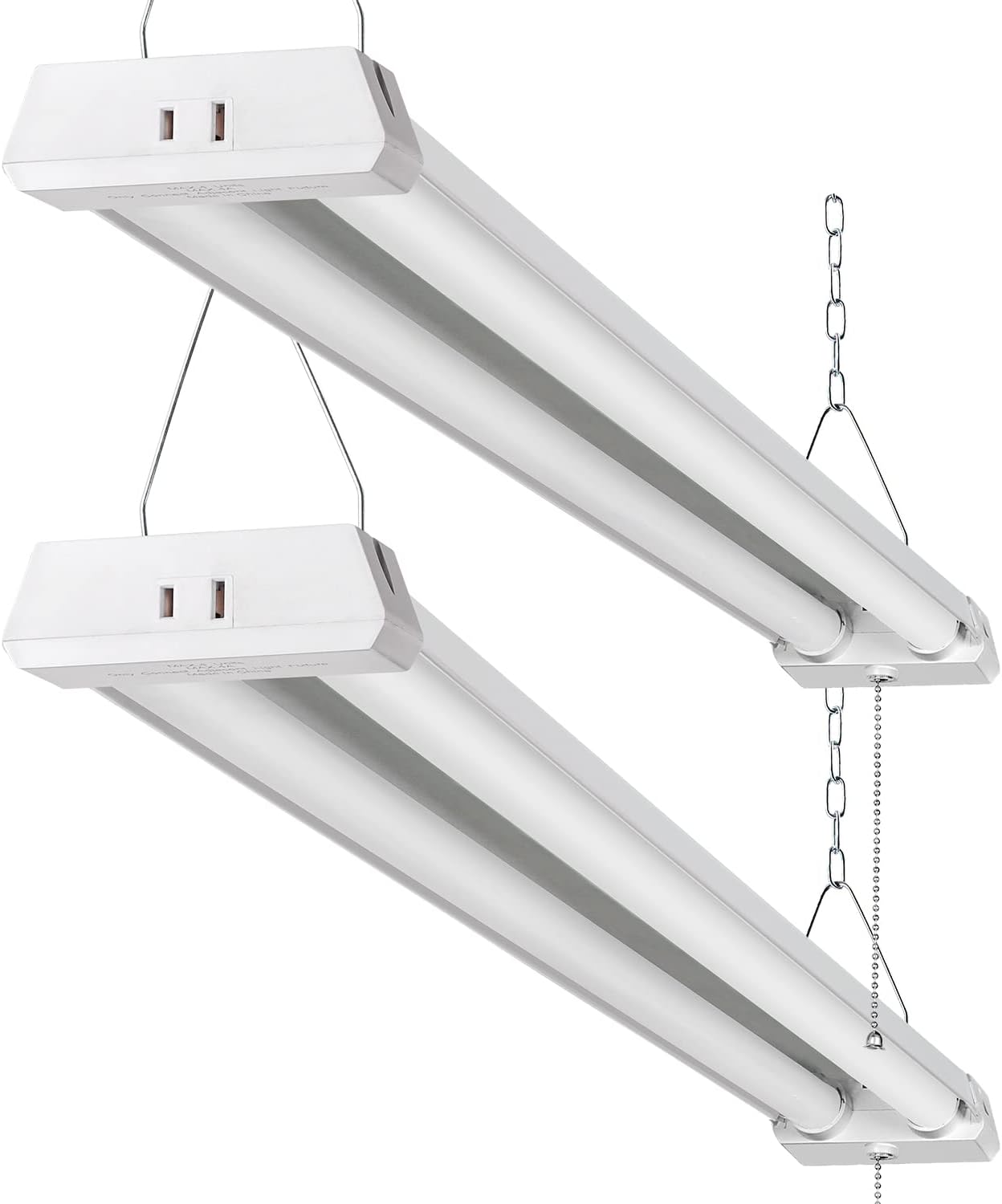 4FT Linkable LED Shop Light for Garages, 42W 4800LM 5000K Daylight Led Shop Lights, Ceiling Light with Pull Chain (ON/Off), Linear Worklight Fixture with Plug, 2 Pack 4FT Linkable LED Shop Light for Garages, 42W 4800LM 5000K Daylight Led Shop Lights, Ceiling Light with Pull Chain (ON/Off), Linear Worklight Fixture with Plug, 2 Pack