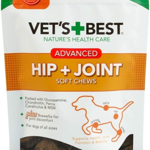 Vet's Best Advanced Hip & Joint Soft Chew Dog Supplements - Formulated with Glucosamine and Chondroitin to Support Dog Joint and Cartilage Health -30 Day Supply