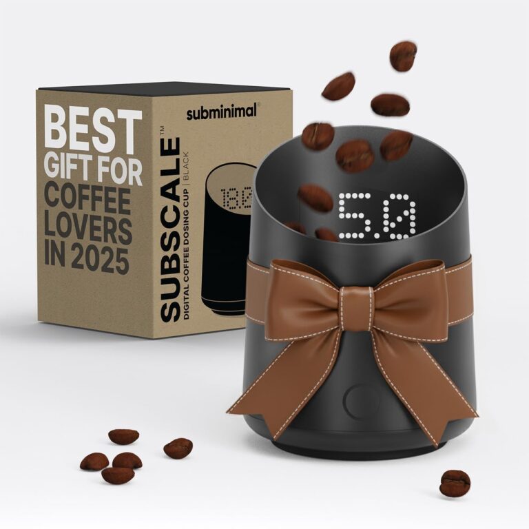 Subminimal Subscale Digital Dosing Cup with LED Display  Sleek & Precise Scale - Dosing & Brewing Accessories, Measures Coffee Grounds for Espresso - Black
