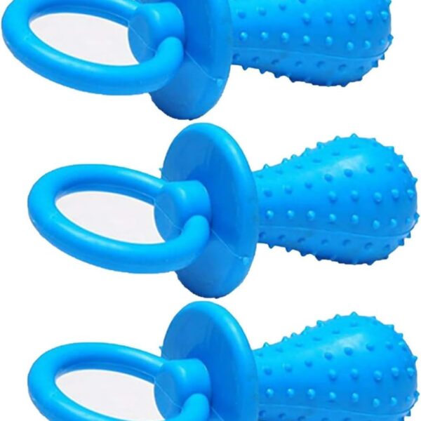3Pcs Blue Dog Pacifier Chew Toys, Mini Bite Resistant Bell Shape Rubber Pacifier Pet Dog Puppy Molar Chew Training Toy, Puppy Pacifier,Bell Chewing Playing Training Toys
