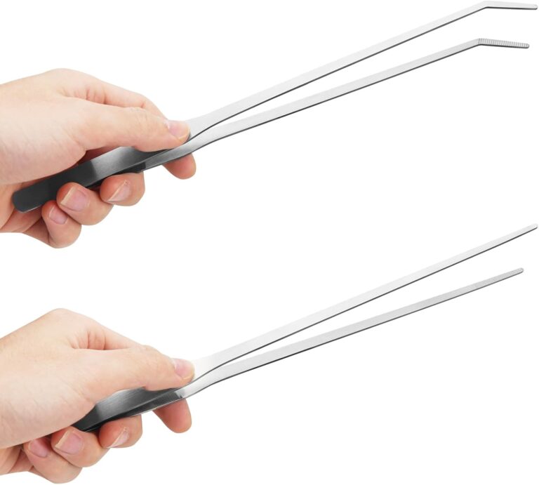 Fri4Free 2PCS Long Aquarium Tweezers - 10.6" Straight and Curved Tweezers, Stainless Steel Reptile Feeding tongs, Terrarium Aquascape Tools Feeder for Lizards, Bearded Dragon Snake Tank Accessories