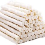 MON2SUN Dog Rawhide Twist Sticks Natural 5 Inch Thin Sticks Rawhide Chews Treats for Puppy and Small Dogs 60 Count, 12.7oz