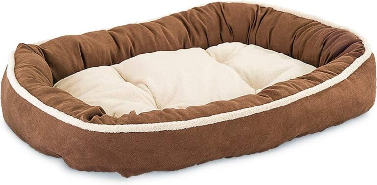 SPOT Sleep Zone Faux Suede Oval Cuddler, Donut Dog Bed - Fabric Bottom - 31X24 Inches/Chocolate/Attractive, Durable, Comfortable, Washable. by Ethical Pets