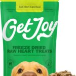 Get Joy Freeze Dried 100% Beef Heart Dog Treats, 4oz | Single Ingredient Organ Meat, High Protein Raw Dog Food Topper, Snack & Training Rewards | Grain Free, Gluten Free, Filler Free