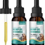 2 Pack m Oil for Dogs & Cats- Helps Pets with nxiety, Pin, Strss, rthritis, Sizures Rlief - Organic Pet m Oil Drops Treats - Skin i Jint Halth