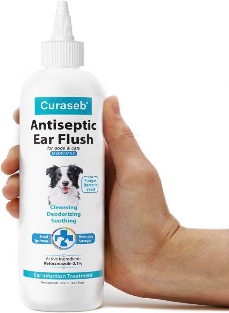 Curaseb Dog Ear Infection Treatment Solution  Soothes Itchy & Inflamed Ears  Cleans Debris and Buildup - 12oz