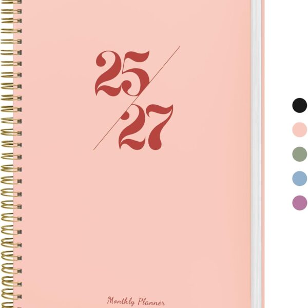 Monthly Planner 2025-2027, 2 Year Months Planner Calendar 2025-2027, July 2025 - June 2027, 7" x 10", 25-27 Monthly Calendar Planner, 24 Months, Perfect for School Office Home Planning - Pink