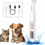 Dog Paw Trimmer Electric Dog Trimmer for Paws,Rechargeable Low Noise Waterproof Micro Precision Cordless Grooming Clipper with LED for Safe Pet Grooming Ears Rump Face Eye Paw Hair Trimmer for Pets