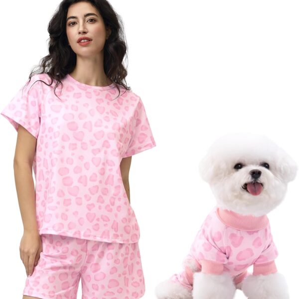 XPUDAC Matching Dog and Owner Clothes Dog Pajamas for Small Medium Dogs Stretchable Pet Onesies, Owner and Doggie Pjs are Sold Separately