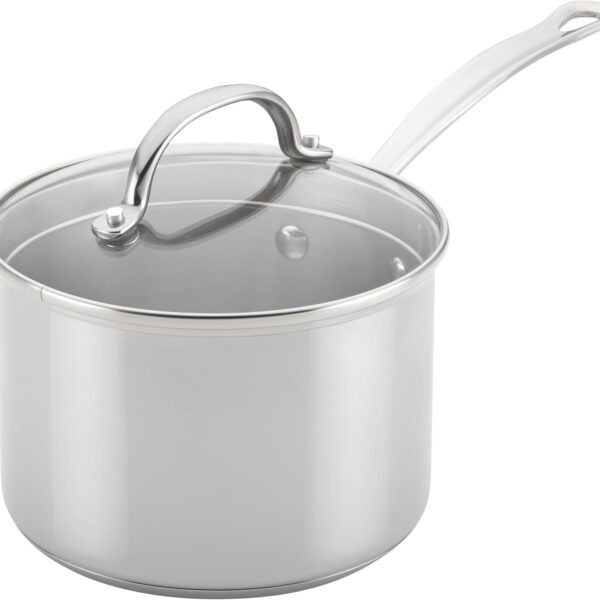 Farberware Millennium Stainless Steel Sauce Pan/Saucepan with Lid, 3 Quart, Silver