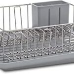 Farberware 3-Piece Large Capacity Dish Drying Rack Set with Drainboard and Utensil Holder, Rust-Resistant Kitchen Counter Dish Drainer