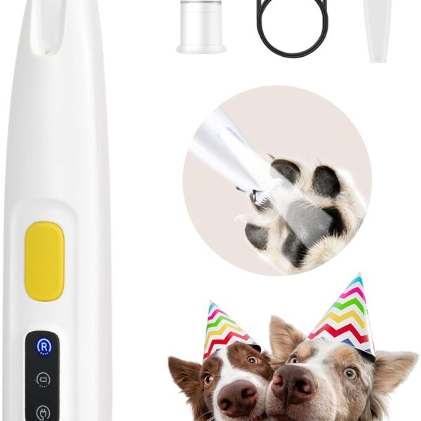 FURBONA Upgraded Dog Paw Trimmer with LED Light, 18 mm Widen Blade, 35 dB Low Noise, LED Display, Fully Waterproof, Rechargeable Clipper for Dogs Cats Trimming Paws, Eyes, Ears, Face, and Rump