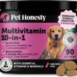 Multivitamin Dog Supplement - Glucosamine Chondroitin for Dogs, Probiotics, Omega Fish Oil, Dog Supplements & Vitamins, Vitamins for Skin and Coat Allergies, (Peanut Butter 90 ct)