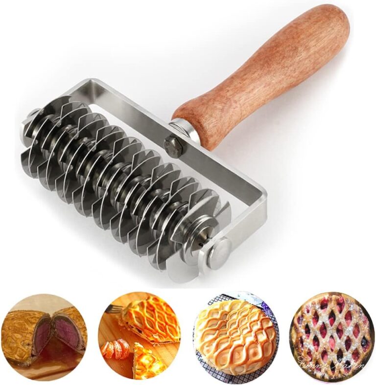 AMPSEVEN Pastry Lattice Roller Cutter - Stainless Steel Dough Lattice for Pie Pizza Bread beef wellington Pastry Crust Roller Cutter